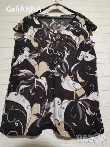 СТРАХОТНА ЕФИРНА БЛУЗКА 3XL-4XL, снимка 4 - Туники - 50803140