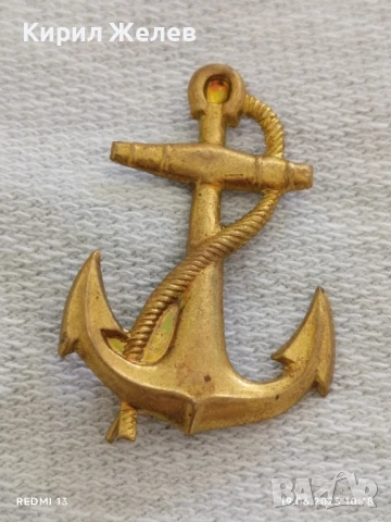 Стара капитанска бронзова кокарда вензел КОТВА за КОЛЕКЦИЯ ДЕКОРАЦИЯ 40254