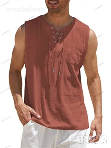 Мъжка модна лятна риза без ръкави, 10цвята - 023, снимка 4 - Ризи - 41690882
