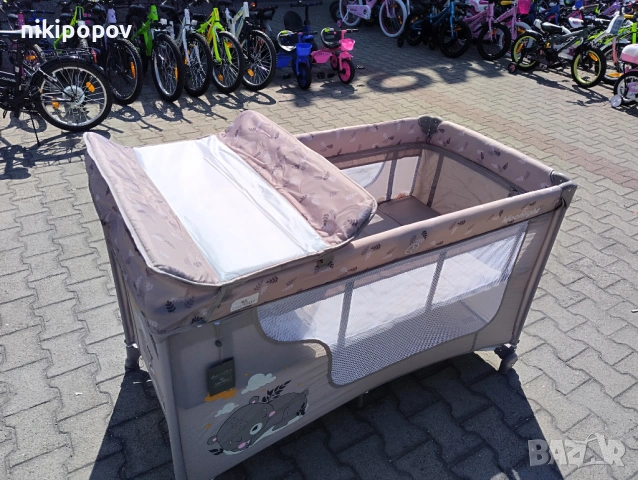 LORELLI Детска кошара на 2 нива с повивалник MOONLIGHT бежов, снимка 2 - Кошарки - 53565221