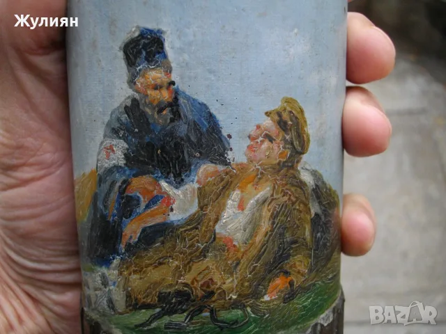 СТАРА РИСУВАНА ВАЗА СНАРЯД ГИЛЗА 1912 , снимка 5 - Антикварни и старинни предмети - 56270339