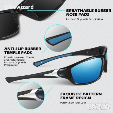 2 БРОЯ Слънчеви очила Sunier за мъже, поляризирани UV400 защита НОВИ, снимка 4 - Слънчеви и диоптрични очила - 52819385