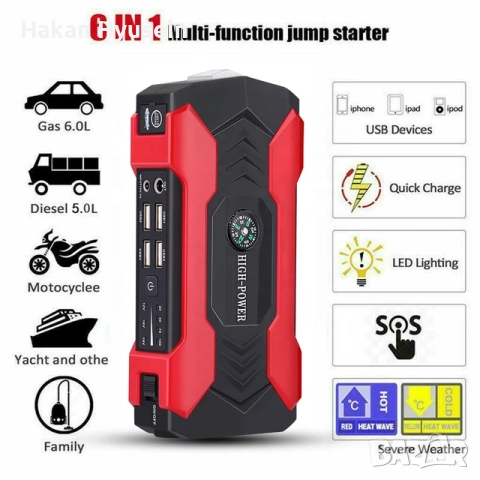 Стартерно устройство JUMP STARTER подаване на ток бустер POWERBANK