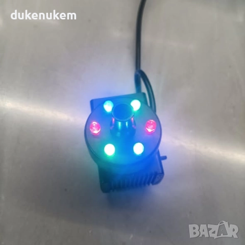 Електрически фонтан с LED светлини, регулируем дебит, 7 дюзи и 5 м кабел, снимка 8 - Градински мебели, декорация  - 52521312