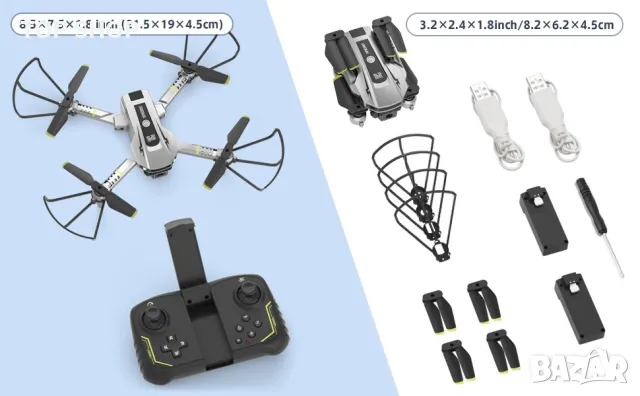Мини дрон TOPRCBOXS S2 с 1080P HD камера и две батерии, снимка 9 - Дронове и аксесоари - 49105198
