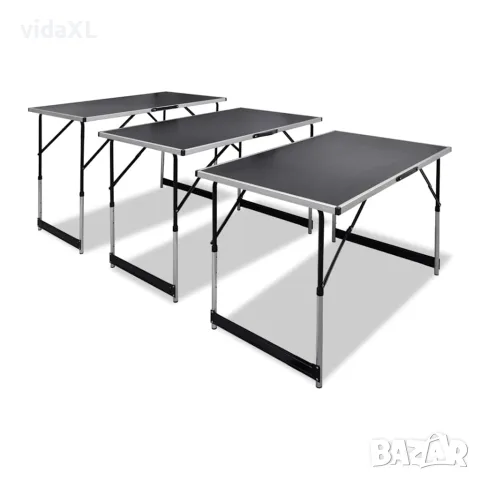 vidaXL Сгъваема маса с регулируема височина, 3 бр, снимка 1 - Маси - 56146031