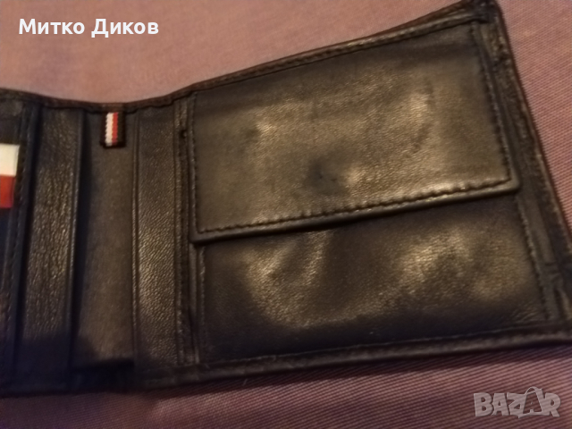  Tommy Hilfiger оригинален марков портфейл естестсвена кожа телешки бокс 120х95мм, снимка 6 - Портфейли, портмонета - 44718460