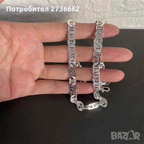 Сребърна верижка " Mariner " , снимка 7 - Колиета, медальони, синджири - 52462331
