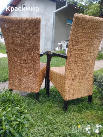 Трапезни столове, 2 бр, естествен ратан, снимка 11 - Градински мебели, декорация  - 50086526