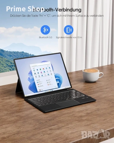 Безжична клавиатура за Microsoft Surface Pro 7+/7/6/5/4/3, Qulose, снимка 3 - Клавиатури и мишки - 53519495
