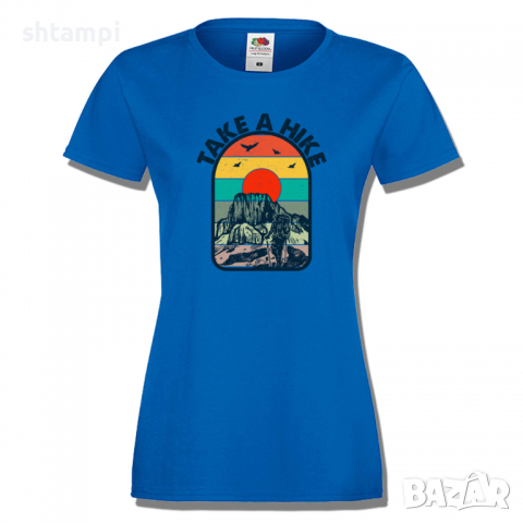 Дамска тениска Take A Hike,Изненада,Подарък,Поход,Връх,Хижа, снимка 4 - Тениски - 36373818
