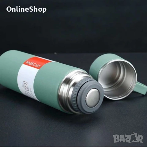 Комплект термос, 500 мл, 3 чаши с дръжка, топлоизолатор, снимка 6 - Чаши - 53698693