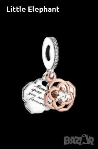 Висящ елемент цвете,Пандора" Красива като роза",Rose Gold/нов, снимка 1