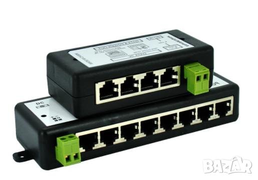 PoE Hub Splitter Injector 8 Портов DC Мрежови Инжектор PoE Injector 4 Port IP NVR POE 4 Портово PoE