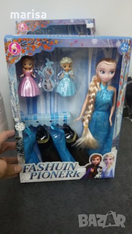 Комплект Елза с рокли, 3 броя кукли в кутия - 255107, снимка 2 - Кукли - 34483883