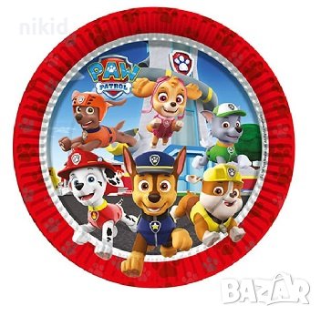 Пес Патрул Paw Pes Patrol 8 бр големи парти чинии чинийки
