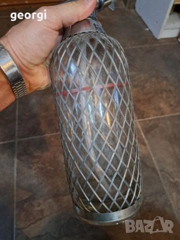 ретро стъклен сифон за газирана вода 30/6, снимка 3 - Антикварни и старинни предмети - 52796742