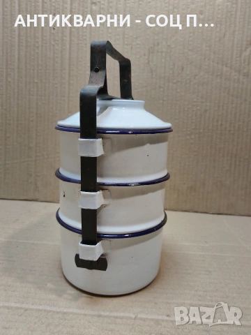 Стара Соц Българска Емайлирана Садинка / 1966 г. / НОМЕР 1625., снимка 6 - Антикварни и старинни предмети - 53670753