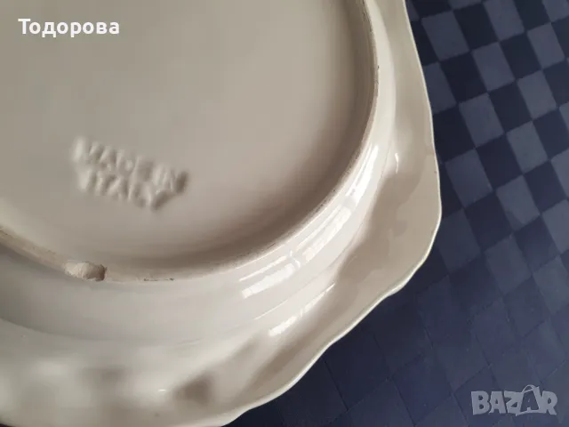 Италианска порцеланова фруктиера с релефни плодове, снимка 7 - Сервизи - 50130784