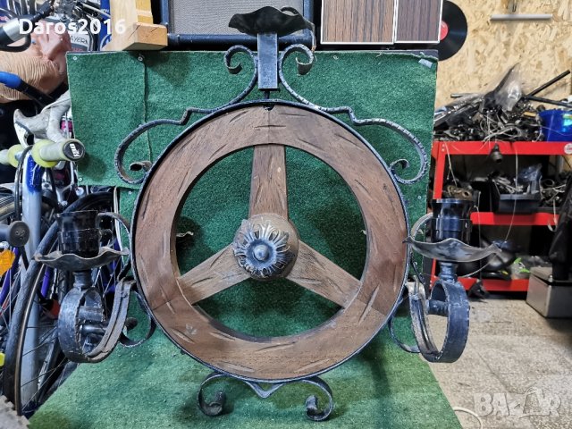 Страхотен полилей дърво и ковано желязо , снимка 3 - Полилеи - 42168989