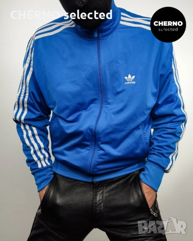 Мъжки суичър с цип ADIDAS Adicolor Classics Firebird Trefoil Track Top – размер L•M, снимка 8 - Суичъри - 53759240