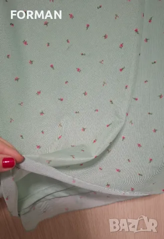 Зелена рокля на ситни цветчета тюл с подплата , снимка 11 - Рокли - 48439083