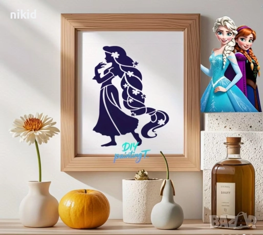 Рапунцел стенсил шаблон украса торта боя Scrapbooking, снимка 2 - Други - 51948377