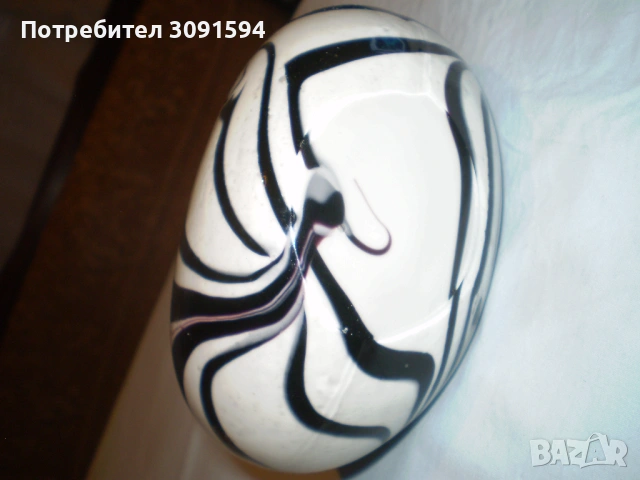 Ваза с дръжка двупластово стъкло черно и бяло модерен дизаин, снимка 7 - Вази - 53093594