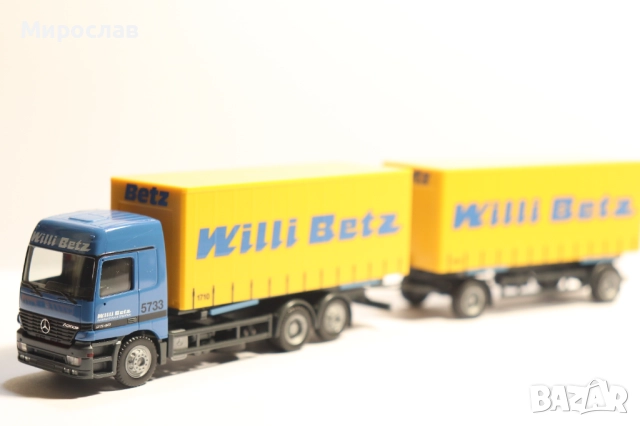 HERPA H0 1/87 MERCEDES BENZ  ACTROS WILLI BETZ КАМИОН МОДЕЛ, снимка 4 - Колекции - 51745933