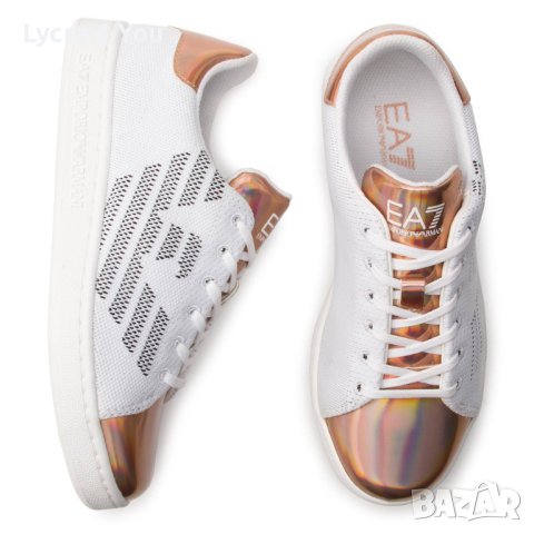 дамски сникърси EA7 White & Iridescent Rose Gold оригинални
