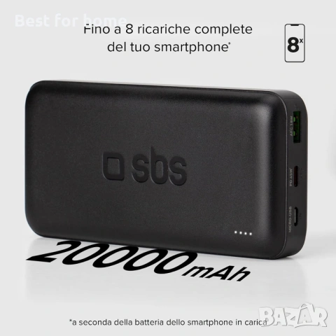 SBS PowerBank 20K FAST, 20W Power Delivery, 20000mAh, Външна батерия с бързо зареждане, снимка 3 - Оригинални батерии - 53697442