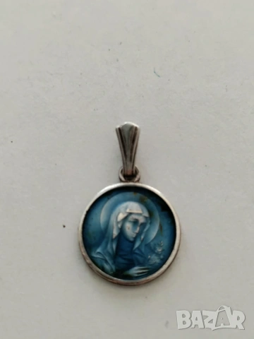 Сребърна висулка Богородица, снимка 2 - Колиета, медальони, синджири - 53663517