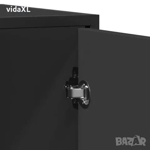 vidaXL Сайдборд, черен, 92x35x76 см, инженерно дърво, снимка 8 - Бюфети - 56148239
