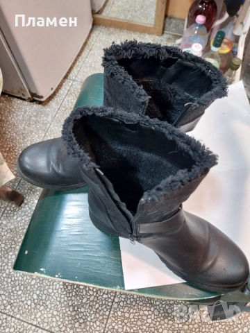 Продавам зимни кожени ботуши 38 номер, снимка 3 - Дамски ботуши - 52704037