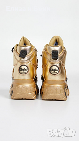 екстравагантни кецове естествена кожа с платформа, с кутия Buffalo gold platform sneakers high top, снимка 7 - Дамски боти - 36282776