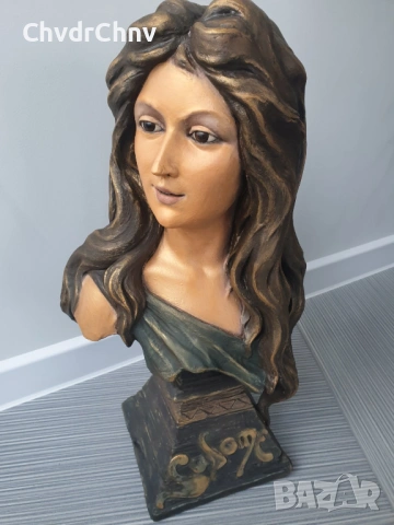 Solome статуя 60см-4кг/Арт Деко стара теракота фигура-бюст на жена