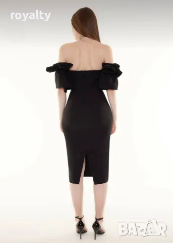 Черна елегантна дамска рокля , снимка 4 - Рокли - 50071634