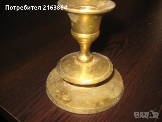 бронзов свещник, снимка 1 - Антикварни и старинни предмети - 39670969