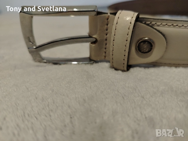 Мъжки колан- кожен TEODOR, цвят - светлобежов, снимка 9 - Колани - 53498256