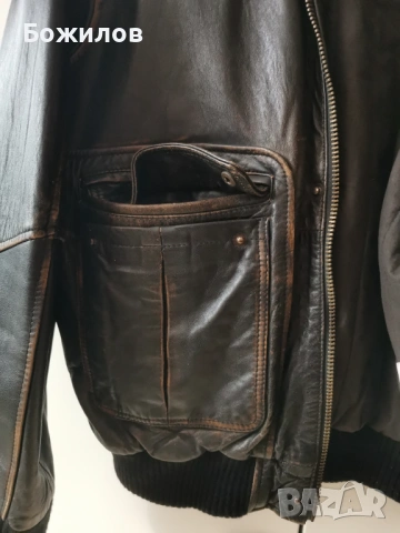 Мъжко кожено яке XL, снимка 3 - Якета - 53694457