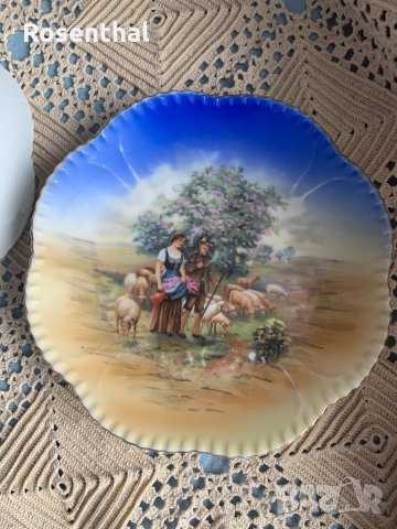 Антикварен десертен сервиз с пасторални картини, снимка 8 - Сервизи - 34087439