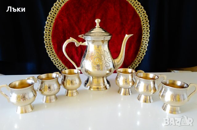 Бронзови чаши за ракия,столче,гравирани. , снимка 11 - Антикварни и старинни предмети - 35950959