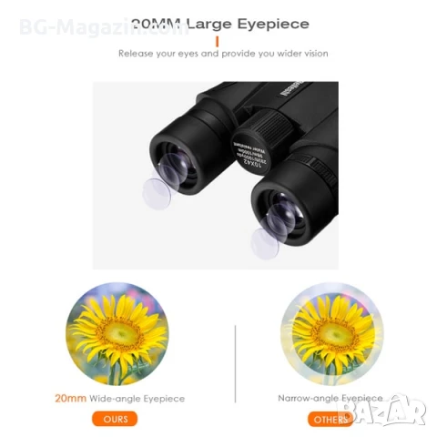 Мощен ловен бинокъл Beileshi HD 10X42 за лов наблюдение на птици животни професионален туристически, снимка 9 - Екипировка - 50930379