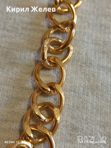 Класическо златисто колие закопчалка тип Омар много красива плетка стилен дизайн 51914, снимка 2 - Колиета, медальони, синджири - 53463415