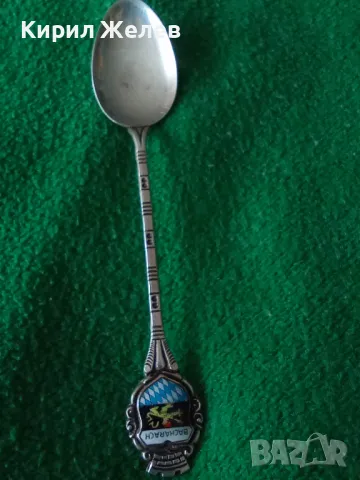 BACHARACH СТАРА НЕМСКА КОЛЕКЦИОНЕРСКА ЕМАЙЛИРАНА СРЕБЪРНА ЛЪЖИЧКА За КАФЕ СРЕБРО 800 REU ПРОБА 42991, снимка 16 - Колекции - 44375245