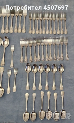 Луксозни Посребрени прибори за хранене Christofle Albi 126 Части., снимка 5 - Прибори за хранене, готвене и сервиране - 53056684