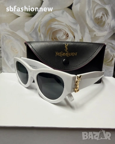 Ysl бели очила с лого, снимка 2 - Слънчеви и диоптрични очила - 53355621