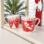 6236 Коледна чаша Merry Christmas, празничен червено бял дизайн, 180 мл, снимка 5
