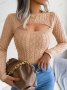 Дамски пуловер с изрязан дълъг ръкав с кръгло деколте, 3цвята - 023, снимка 4