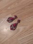 Червени обеци цирконий продава, снимка 1 - Обеци - 34395302